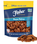 Fisher Chef's Naturals Pecan Halves 24 oz Resealable Bag, Unsalted Raw Nuts for Cooking, Baking & Snacking, Healthy Snacks for Adults, Vegan Protein, Keto Snack, Gluten Free Raw Pecans Halves
