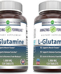 Amazing Nutrition Formulas L Glutamine 1000 mg Tablets | Amino Acid Supplement for Men & Women | Non-GMO | Gluten (2 Pack 120 Count)