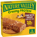 Nature Valley Creamy Protein Bars, Peanut Butter Chocolate, 10g Protein Snacks, 5 Bars, 7.45 oz