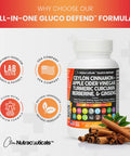 Ceylon Cinnamon 3000mg Turmeric 3000mg Apple Cider Vinegar 3000mg Ginseng 2000mg Berberine 1200mg Plus Bitter Melon Gymnema Milk Thistle Fenugreek Aloe Vera - 60 Caps