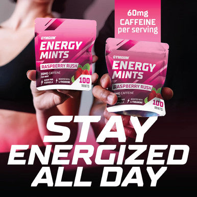 Energy Caffeine Mints Caffeine + L-Theanine + B Vitamins Caffeinated Mints With 60Mg Caffeine Per Serving Delicious Sugar Energy Mints (Raspberry Rush, 100 Count)