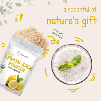 Micro Ingredients 2 Pack Organic Lemon Juice Powder 10 Ounce Rich in Natural Vitamin C (Immune Vitamins) for Immune System Great Flavor for Drinks Smoothie & Beverages Vegan