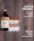 Flora Udos Choice HighLignan 369 Omega Oil Blend Udos Oil Balanced 211 Ratio of Omega Fatty Acids Made with Organic Flax Sesame Sunflower Seed Oils 17oz. Glass Bottle