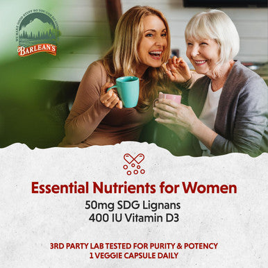 Barlean's Brevail Plant Lignan Extract Capsules Proactive Breast Health Supplement With 50 Mg Sdg Lignans From Flax Seed Hulls For Healthy Estrogen Balance and Pms Mood Support Pills 30 Count