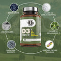 Barefoot Nutrition - Vitamin D3 Complete 4000 IU with Vitamin K2 MK-7 Magnesium Boron & Zinc Supplement High Strength Formula for Bone and Normal Health Function 60 Capsules