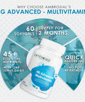Ambrosial Ambrosial Multivitamin Tablets for Women & Men | High Strength 45 Essential Active Vitamins & Minerals |4G Advanced Formula with Ginseng Green Tea Grape Seed & Ginkgo Biloba (Pack of 1-60 Softgels)