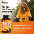 Turmeric Tablets 2600Mg High Strength With Black Pepper & Ginger (6 Months Supply) Active 95% Turmeric Curcumin Supplements 365 Tablets Not Capsules, Vegan, Uk Made By Leaf