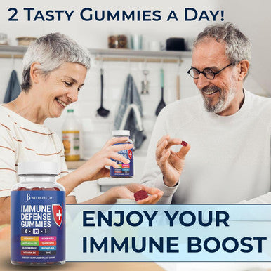 8 In 1 Immune Support Booster Supplement Gummies With Astragalus Root, Vitamin C And Zinc 50Mg, Vitamin D 5000 Iu, Turmeric Curcumin & Ginger, B6, Elderberry (2 Pack) (120 Count)