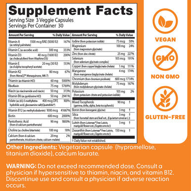Doctors Best Multi-Vitamin Mineral Complex Comprehensive Health Support Non-GMO Gluten Free Vegan 90 Veggie Capsules