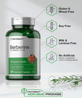 Berberine Supplement 120 Capsules Berberine HCl from Barberry Extract Non-GMO Gluten Free