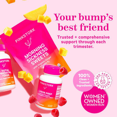 Pink Stork Folate: Methyl Folate - MTHFR Acid Natural Form of Folic Acid for Pregnancy Formulated for Mom + Baby Women-Owned 60 Capsules (Packaging May Vary)
