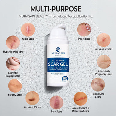 100% Silicone Scar Gel Scar Cream - Advanced Scar Gel For Surgical Scars, C-Section, Stretch Marks, Acne, Injury, Burns, Keloids, Old And Scars 1.06Oz(30G) (Maximum Strength 100% Silicone)
