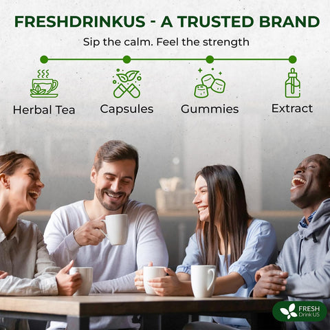 FreshDrinkUS, Premium 50 Mulberry Leaf Tea Bags, 100% Natural & Pure from Mulberry Leaves. Herbal Tea. Made with Natural Material Tea Bags. No Sugar, No Caffeine, No Gluten, Vegan.