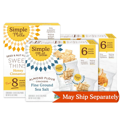 Simple Mills Honey Cinnamon Seed & Nut Flour Sweet Thins, Paleo Friendly & Delicious Sweet Thin Cookies, Good for Snacks, Nutrient Dense, 4.25 oz, 3 Count