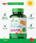 Probiotics For Kids | 200 Chewable Tablets | 6 Billion Cfus | Natural Raspberry Flavor | Non-Gmo, Gluten Free Probiotics For Chil