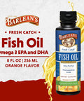 Barlean's Organic Oils Fresh Catch Fish Oil Orange Flavor 8-Ounce Bottle