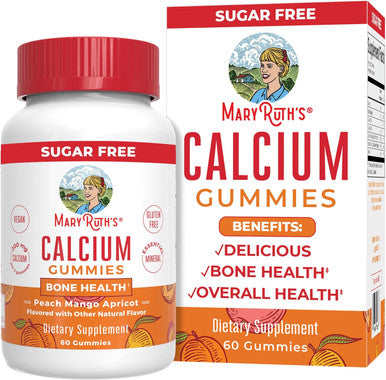 Maryruth Organics Calcium Supplement | Sugar | Calcium Gummies for Women and Men Ages 14+ | Strong Bones and Teeth | Essential Mineral | Vegan | Gluten | 60 Count