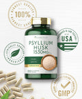 Carlyle Psyllium Husk Capsules 1530Mg | 200 Count | High Potency Fiber Supplement | Non-Gmo, Gluten Free