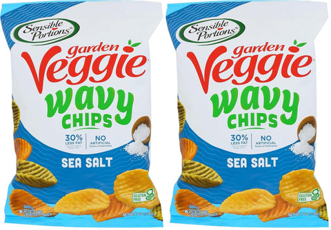Sensible Portions Garden Veggie Wavy Chips Sea Salt Snack Size 1 Oz (Pack of 24)