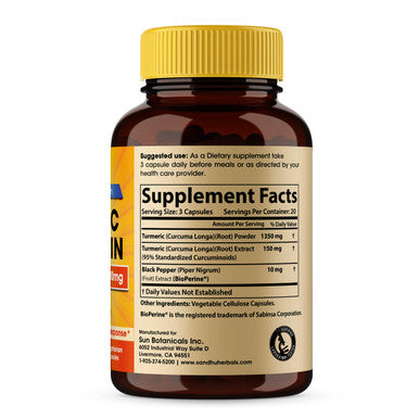 Turmeric Curcumin with Black Pepper Extract 1500mg Highest Potency High Absorption Joint & Healthy Inflammatory Support with 95% Curcuminoids 60 Veggi Capsules