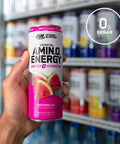 Optimum Nutrition Amino Energy Drink + Electrolytes For Hydration - Sugar Free Amino Acids Bcaa Keto Friendly Sparkling Drink - Watermelon 12 Fl Oz (Pack Of 12) - Packaging May Vary