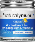 Naturallymum NaturallyMum Kids Magnesium Bedtime Lotion with Vitamin D | Support for Sleep Heart Bone Nerve Gut and Muscle Health | Alternative to Melatonin | Lavender & Chamomile 4.2 fl oz