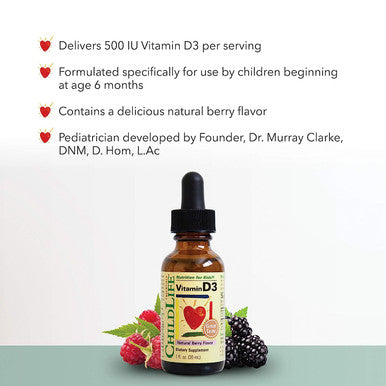 ChildLife Essentials Vitamin D3 - Vitamin D Drops for Kids Supports Immune Respiratory Heart & Bone Health 1 Fl. Oz Bottle (Pack of 3)