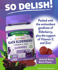 Kids Black Elderberry Gummies | 50 Count | with Zinc and Vitamin C | Vegan, Non-GMO & Gluten Supplement | by Nature's Truth