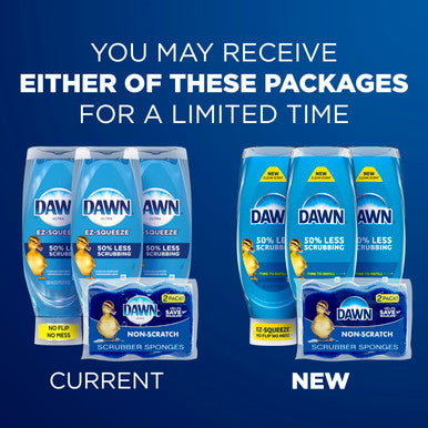 Dawn Ultra Ez-Squeeze Dish Soap Liquid Dishwashing Liquid Grease Removal Upside Down Bottle Original 3X22 Fl Oz Bundle