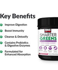 Force Factor Smarter Greens Superfoods + Digestion Powder, Greens Powder with 2 Billion Probiotics, Digestive Enzymes, and Antioxidants to Detox, Cleanse,, 30 Servings