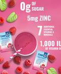 Ener-D Raspberry Multivitamin Drink Powder - Sugar Vitamin D3 - Immune & Energy Support - For Men & Women - Zinc, Vitamin B & C, Electrolytes - Vegan, Non-Gmo Real Fruit Juice - 24 Servings
