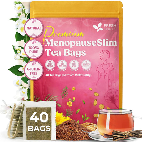 FreshDrinkUS, Premium 75 Mulberry Leaf Tea Bags, 100% Natural & Pure from Mulberry Leaves. Loose Leaf Herbal Tea. Made with Natural Material Tea Bags. No Sugar, No Caffeine, No Gluten, Vegan.