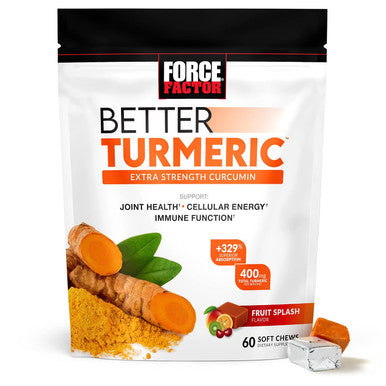 Force Factor Better Turmeric Joint Support Supplement & Smarter Greens Superfood Chews 60 Soft Chews & Total Beets Soft Chews 60 Chews