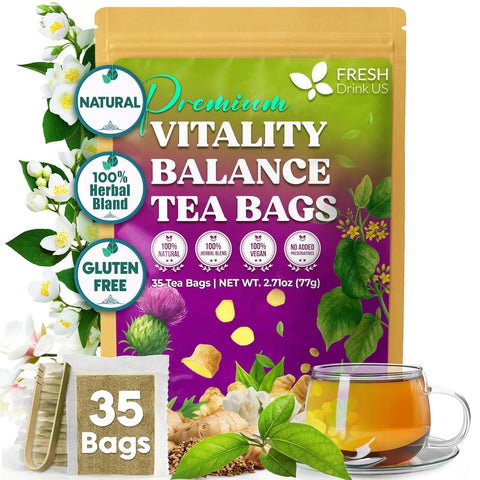 FreshDrinkUS, Premium 120 Mulberry Leaf Tea Bags, 100% Natural & Pure from Mulberry Leaves. Loose Leaf Herbal Tea. Made with Natural Material Tea Bags. No Sugar, No Caffeine, No Gluten, Vegan.