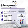 Heightener Natural Height Growth Supplement For Kids Teens And Adults To Increase Bone Strength And Grow Taller Height Maximizer Pills With L Arginine Calcium and Zinc 60 Capsules
