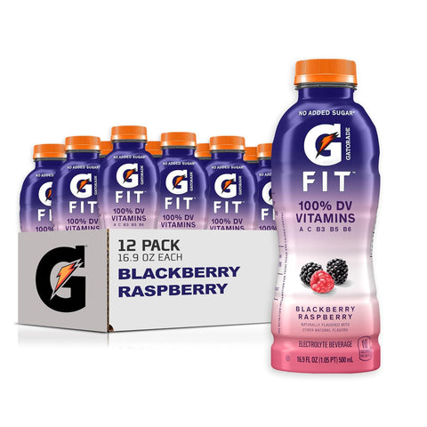 Gatorade Fit Electrolyte Beverage, Healthy Real Hydration, Watermelon Strawberry, 16.9.oz Bottles (12 Pack)
