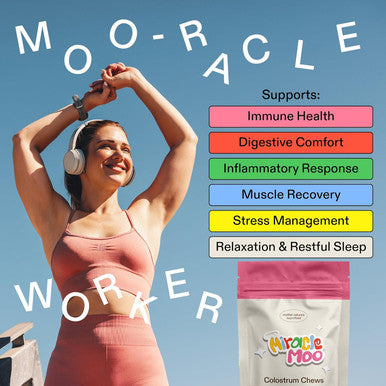 Miracle Moo Colostrum Capsules (unflavored) + Colostrum Chews (Strawberry)