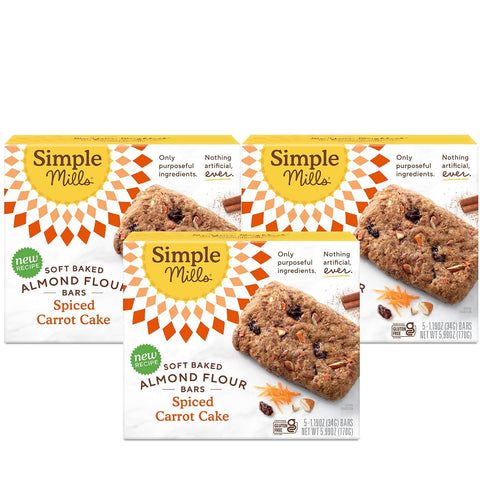 Simple Mills Nutty Banana Bread Soft Baked Almond Flour Bars, 5.99 OZ