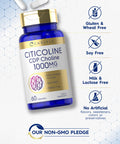 Carlyle Citicoline Cdp Choline 1000Mg 60 Capsules Non-Gmo Gluten Free Supplement