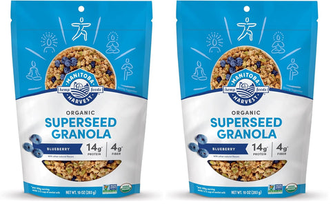 Manitoba Harvest Hemp Yeah Superseed Granola, Blueberry - 10oz - 11g Protein, 4g Fiber, 3.5g Omega 3 & 6 per 60g serving - With Hemp & Pumpkin Seeds - Vegan, Non-GMO Project Verified