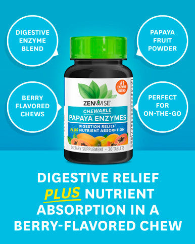 Zenwise Health Papaya Enzymes Chewable with Digestive Enzymes and Bromelain for Digestive Health and Bloating Relief for Women and Men Enzymes for Digestion and Gut Health - 30 CT