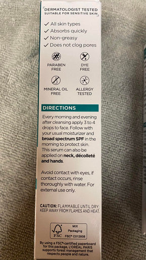 L'Oreal Paris Bright Reveal 12% [Niacinamide + Amino Sulfonic + Ferulic Acid] Dark Spot Serum