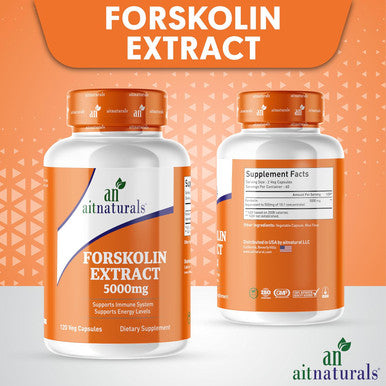 Aitnaturals Forskolin Extract - 5000 mg (120 Capsules) | Support Weight Management Immune system boost cellular energy and metabolism Manage cravings Promotes muscle| Non- GMO Gluten