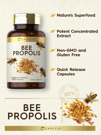 Carlyle Bee Propolis Capsules 600Mg | 150 Count | Extract Supplement | Non-Gmo, Gluten Free