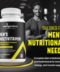100% Pure Multivitamin For Men - Daily Mens Multivitamins, Multiminerals Supplement For Energy, Focus, Performance, Immune And Male Support - Vitamin A, C, D, E, B12, Calcium, Magnesium, Zinc And More