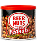 BEER NUTS Original Peanuts - Travel Size Sweet & Salty Bar Nuts - Gluten Free, Kosher, Low Sodium Peanut Snacks Made In The USA - 12oz Resealable Can (Pack of 3)