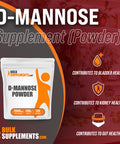 BulkSupplements D-Mannose Powder - D-Mannose Supplement for Urinary Tract Support - Unflavored, - 2000mg , 125 Servings (250 Grams - 8.8 oz)