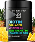 Biotin Gummies with Collagen Vitamin D3 Saw Palmetto and Hyaluronic Acid for Hair Skin and Nails Hair Growth Supplement for Men and Women NonGMO GlutenFree Natural Pineapple Flavor