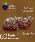 Iron Gummies 20Mg + Vitamin C 26Mg For Iron Deficiency And Anemia, Supports Energy, Blood Cell Formulation, Blood Builder, Vegan Supplements, Gluten Gelatin And Gmo Free, Chewable Grape Gummy Chews