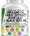 Oregano Oil Garlic Extract Olive Leaf Black Seed Oil Supplement